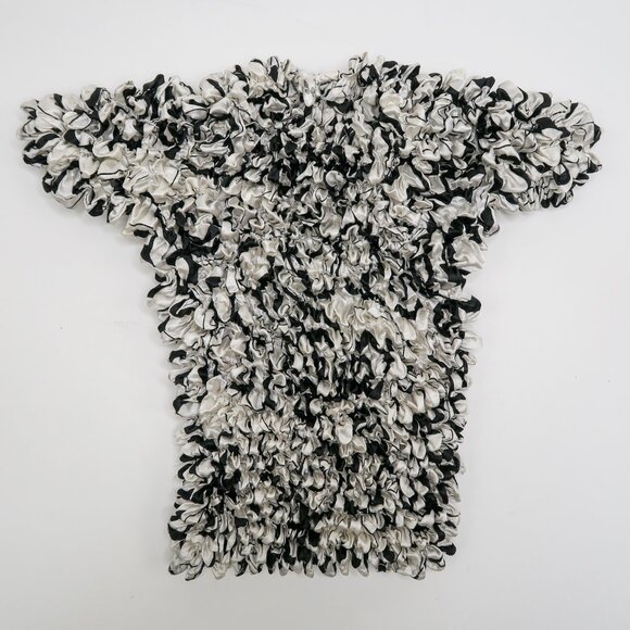 Vintage 90s Black & White Abstract Bubble Popcorn Shirt - Picture 6 of 9